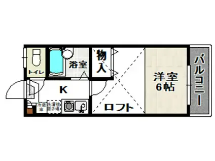 シャトープルミエール(1K/1階)の間取り写真