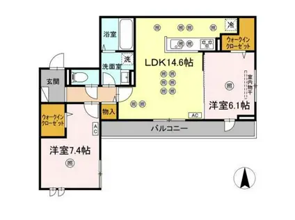 フェリックス(2LDK/2階)の間取り写真