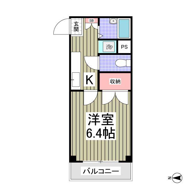 川口プラザE(1K/1階)の間取り写真