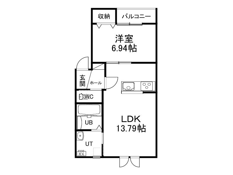 DERMOZO(1LDK/3階)の間取り写真