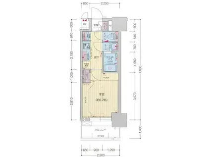 プレサンス太閤通駅前デュプル(1K/11階)の間取り写真