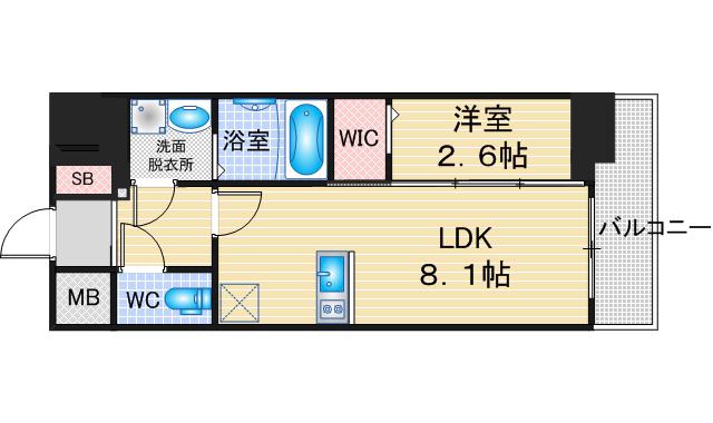 エスリード名古屋STATION ノース(1LDK/11階)の間取り写真