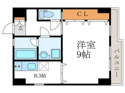 御所西エクセル三宅(1K/8階)の間取り写真