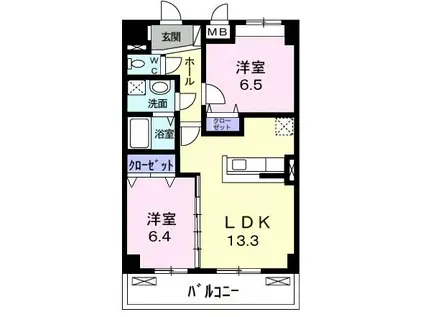 アロッジオ・グランデ(2LDK/10階)の間取り写真