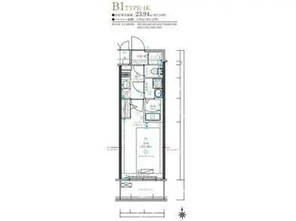 ディアレイシャス名古屋太閤通IV(1K/11階)の間取り写真