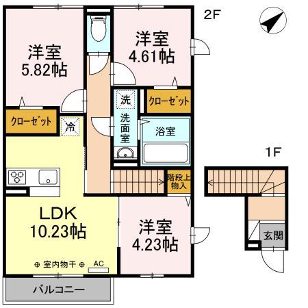 ラフィネ(3LDK/2階)の間取り写真
