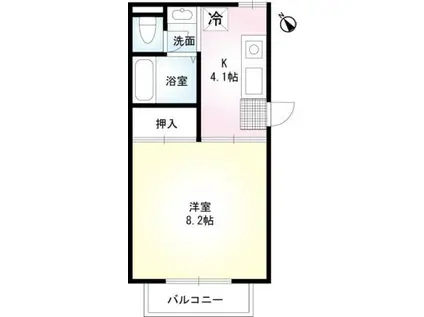 ヒル・コート(1K/2階)の間取り写真