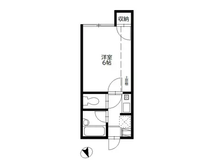ライフインブロス(1K/2階)の間取り写真