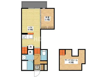 エルモーサ(1SLDK/2階)の間取り写真