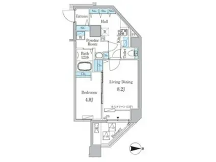 アーバンパーク入谷(1LDK/8階)の間取り写真