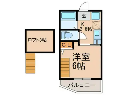 エストレジデンス狛江(1K/2階)の間取り写真