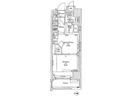 東日暮里(1DK/7階)の間取り写真