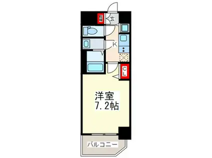 LANTANA GARDEN(1K/3階)の間取り写真