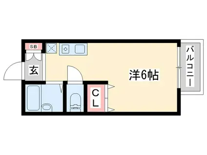 ハイメゾン青山(ワンルーム/1階)の間取り写真