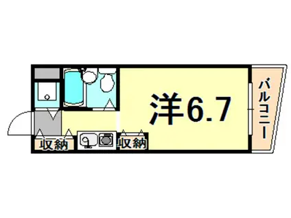 ジョイフル塚口(1K/2階)の間取り写真