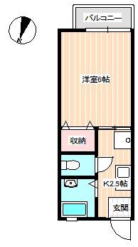 パークハイツA(1K/1階)の間取り写真