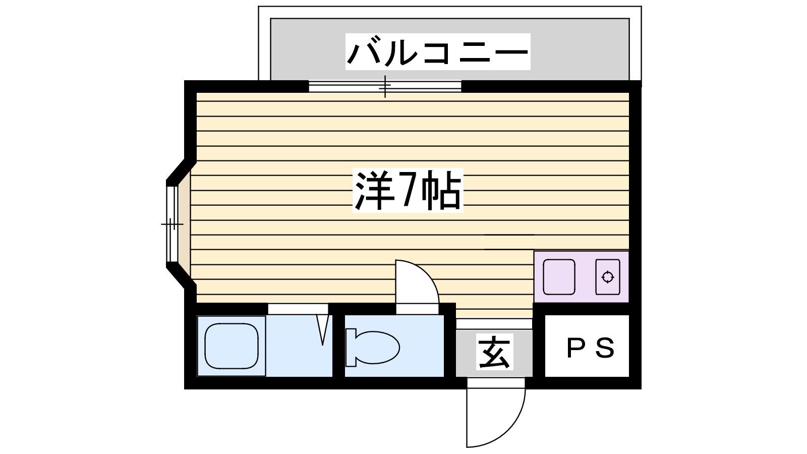 エリス池上(1K/2階)の間取り写真