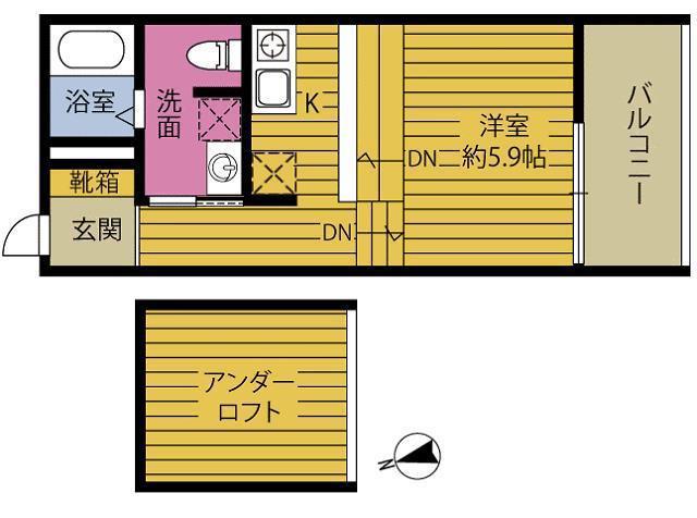 REGINA南大分駅前(1K/1階)の間取り写真