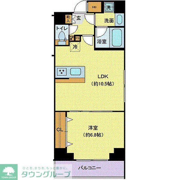 ジェノヴィア本羽田スカイガーデン(1LDK/3階)の間取り写真