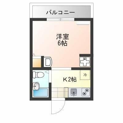 グランデュール白楽(1K/1階)の間取り写真