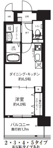 エグゼ大阪CITYオースティン(1DK/4階)の間取り写真