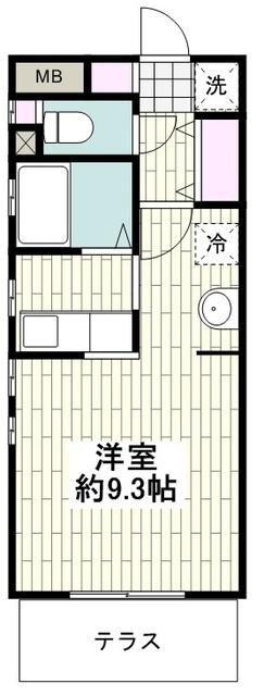 グランアパートメント(ワンルーム/2階)の間取り写真