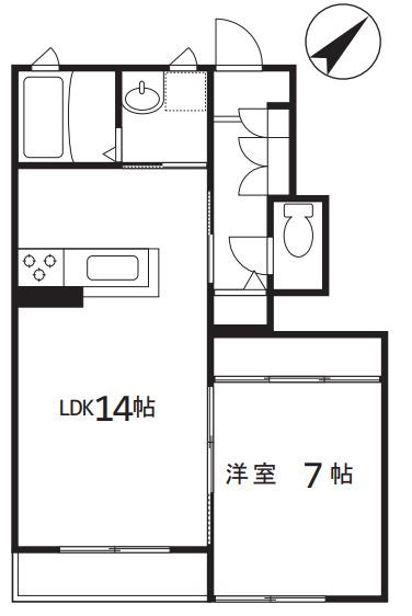 シャーメゾンムクロジコート(1LDK/1階)の間取り写真