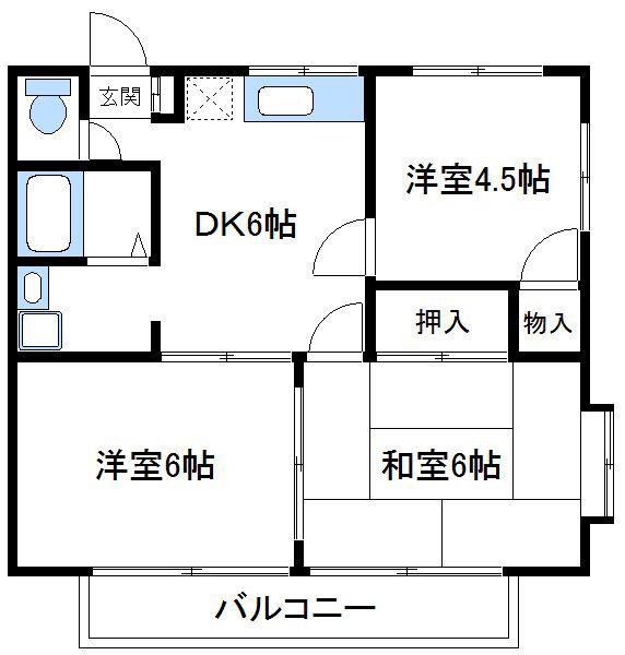 光ハイツ(3DK/1階)の間取り写真