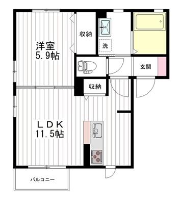 シャーメゾンM・II(1LDK/2階)の間取り写真