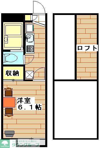 カーサ上尾(1K/1階)の間取り写真