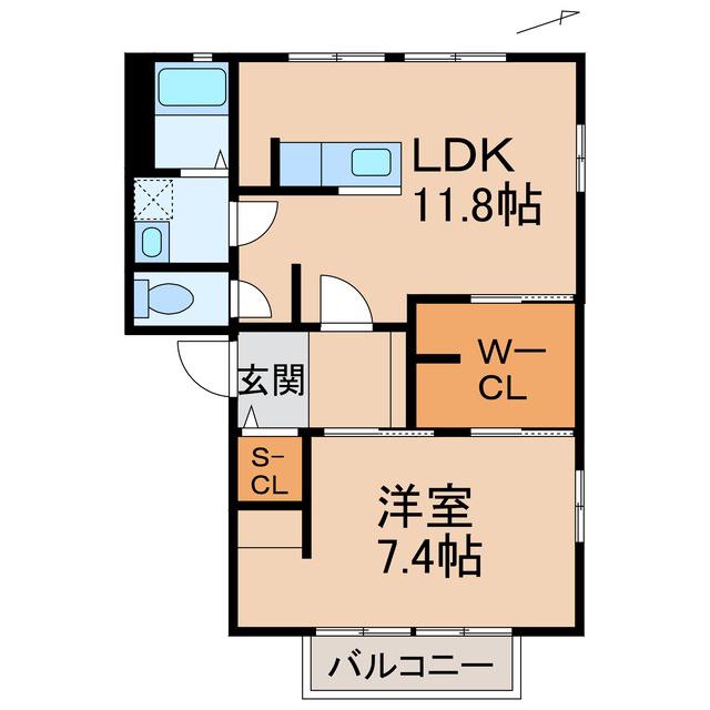 フレグランス池尻(1LDK/2階)の間取り写真