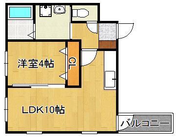 REGARO PLACE戸畑(1LDK/2階)の間取り写真