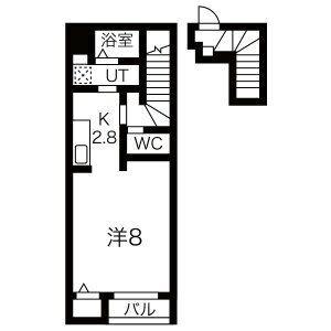 モカハウス(1K/2階)の間取り写真