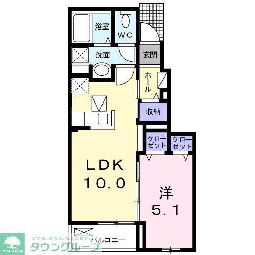 パーク S(1LDK/1階)の間取り写真