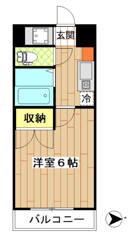 サンモリッツ蓮根(1K/2階)の間取り写真