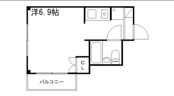 エレーヴ新在家(1K/4階)の間取り写真