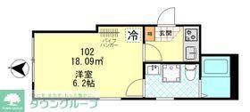 ベルフラッツ東武練馬(1K/1階)の間取り写真