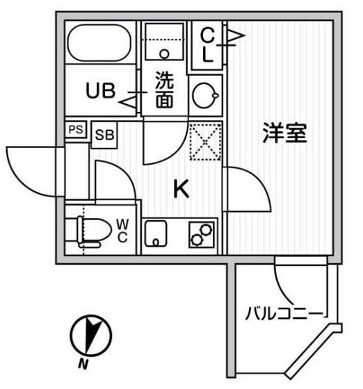 TS CUORE横濱元町(1K/1階)の間取り写真