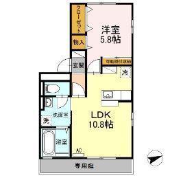 チューリップ(1LDK/3階)の間取り写真