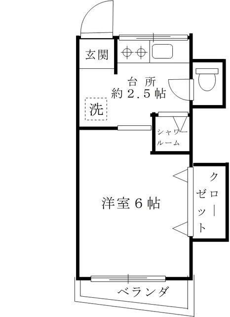 安本共同(1K/3階)の間取り写真