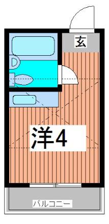 メゾンハピーI(ワンルーム/2階)の間取り写真