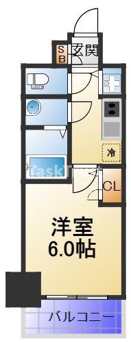 エスリード京橋ウエスト(1K/8階)の間取り写真