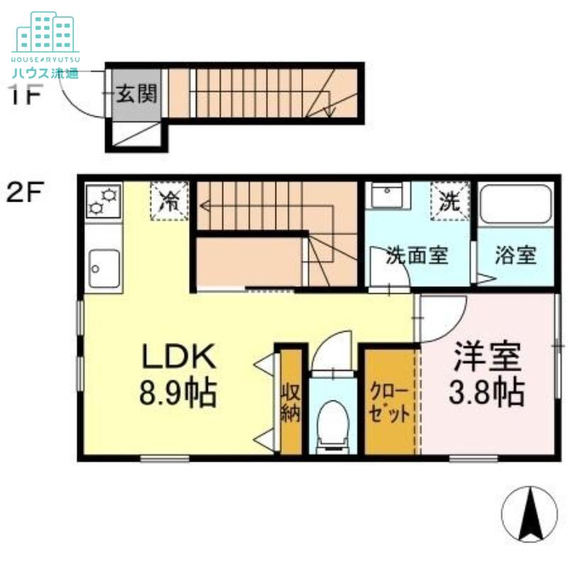 ラ・フォンターナ(1LDK/2階)の間取り写真
