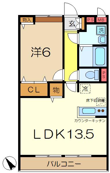 フォレストⅢ(1LDK/1階)の間取り写真