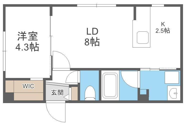 LCREATE新さっぽろ(1LDK/1階)の間取り写真