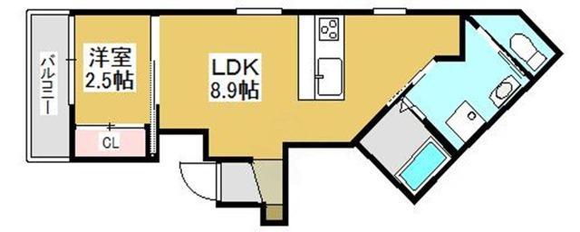 ブロンテ北在家イースト(1LDK/1階)の間取り写真