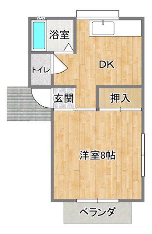 コーポみずほ(1DK/1階)の間取り写真