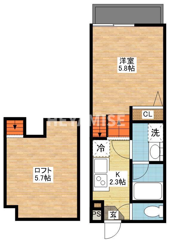 メゾンドアンジュ(1SK/1階)の間取り写真