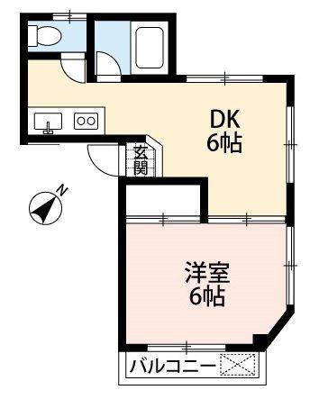 ブランメゾン長瀬(1DK/1階)の間取り写真