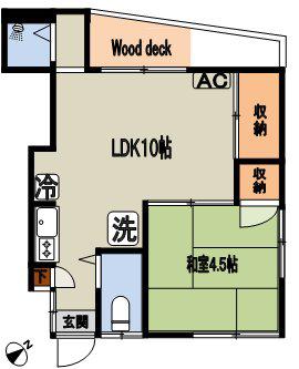 なるみ荘(1LDK/1階)の間取り写真